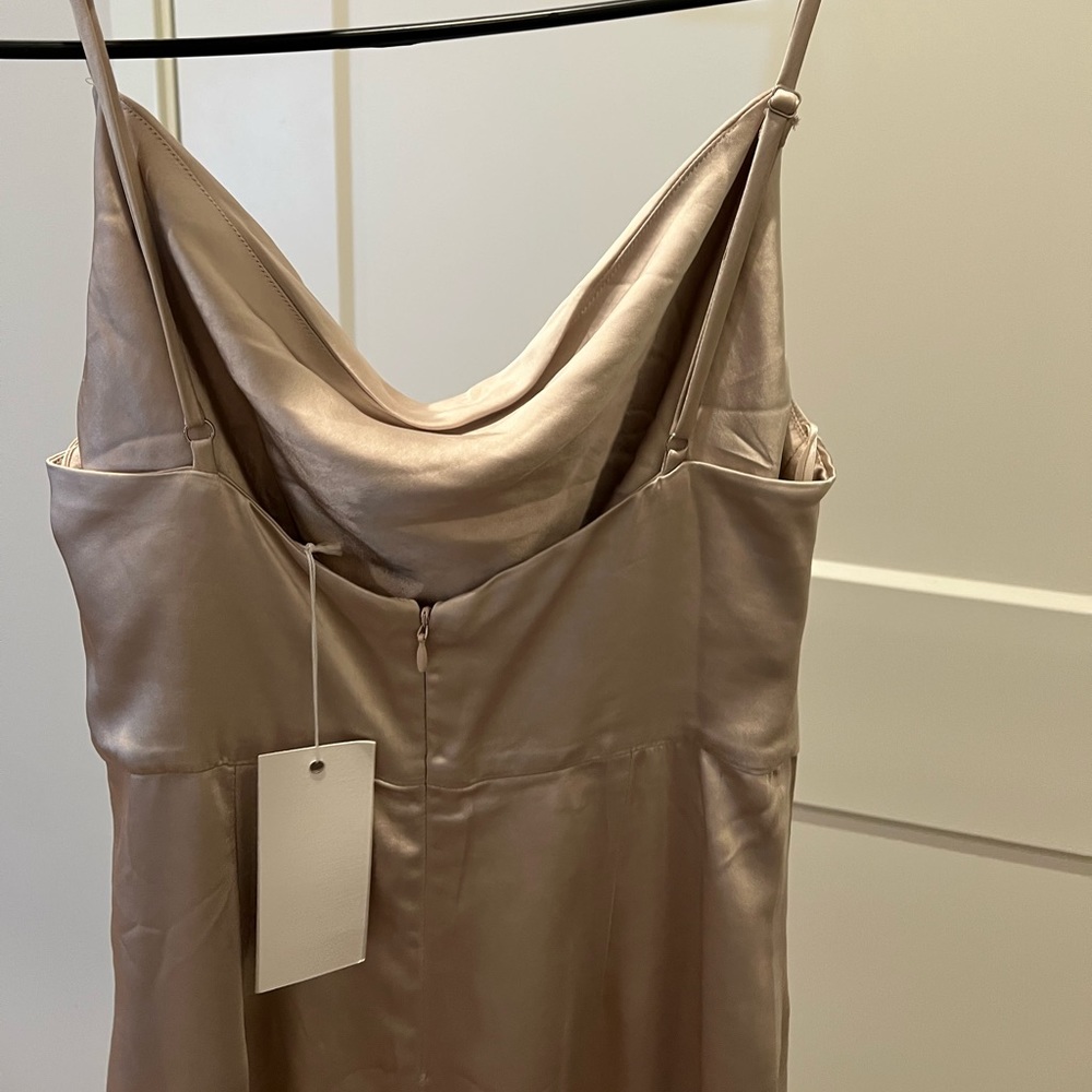 Champagne satin jumpsuit - Picture 2 of 3